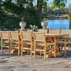 Table à manger en teck esprit campagne 240 cm BERRY