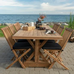 Table à manger en teck esprit campagne 240 cm BERRY