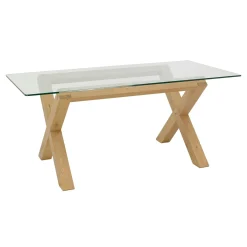 Table à manger en verre et bois 180 cm ALTA