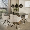Table à manger en verre fumé design ovale organique 180 cm MILOS