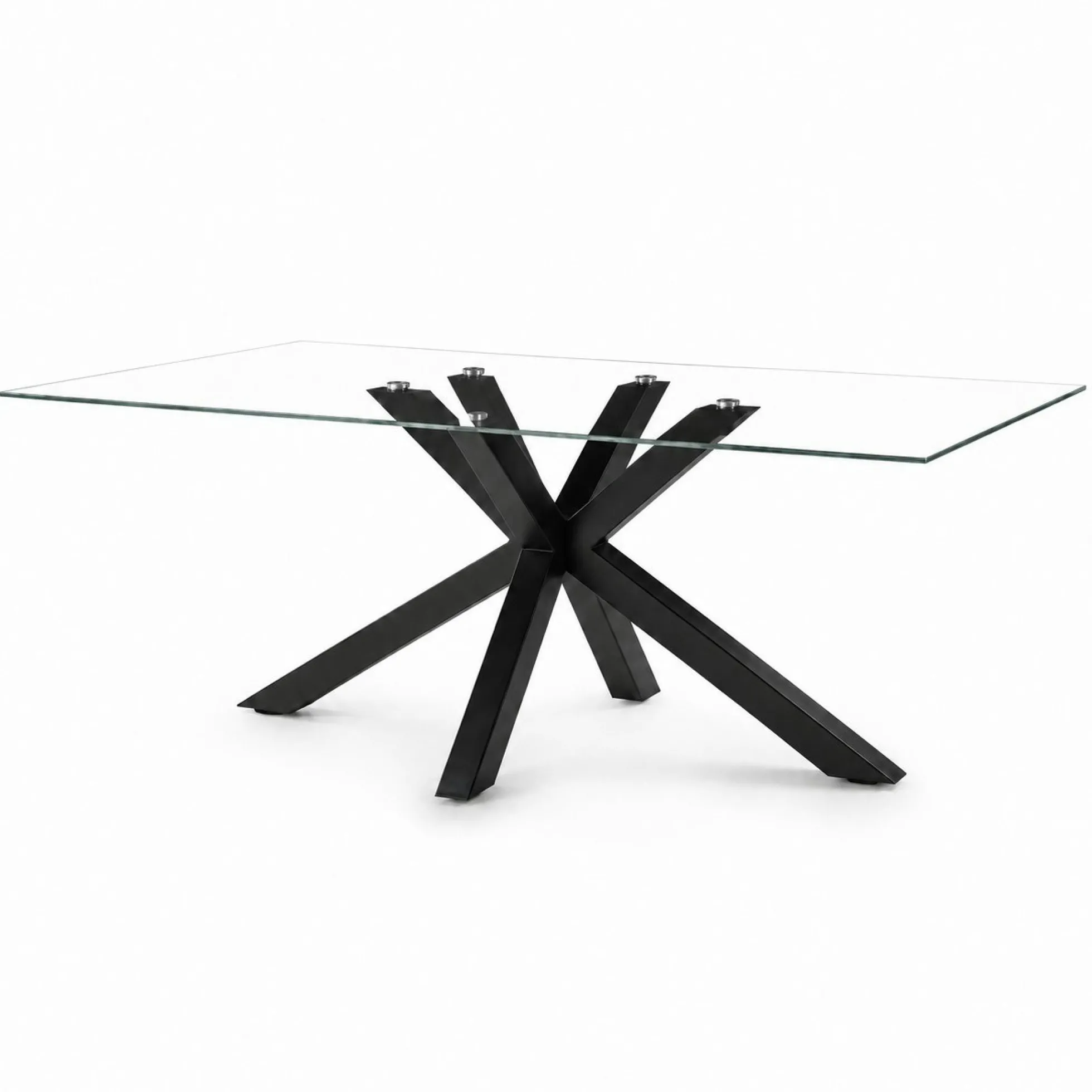 Table à manger en verre à pied central 180 cm ALBA