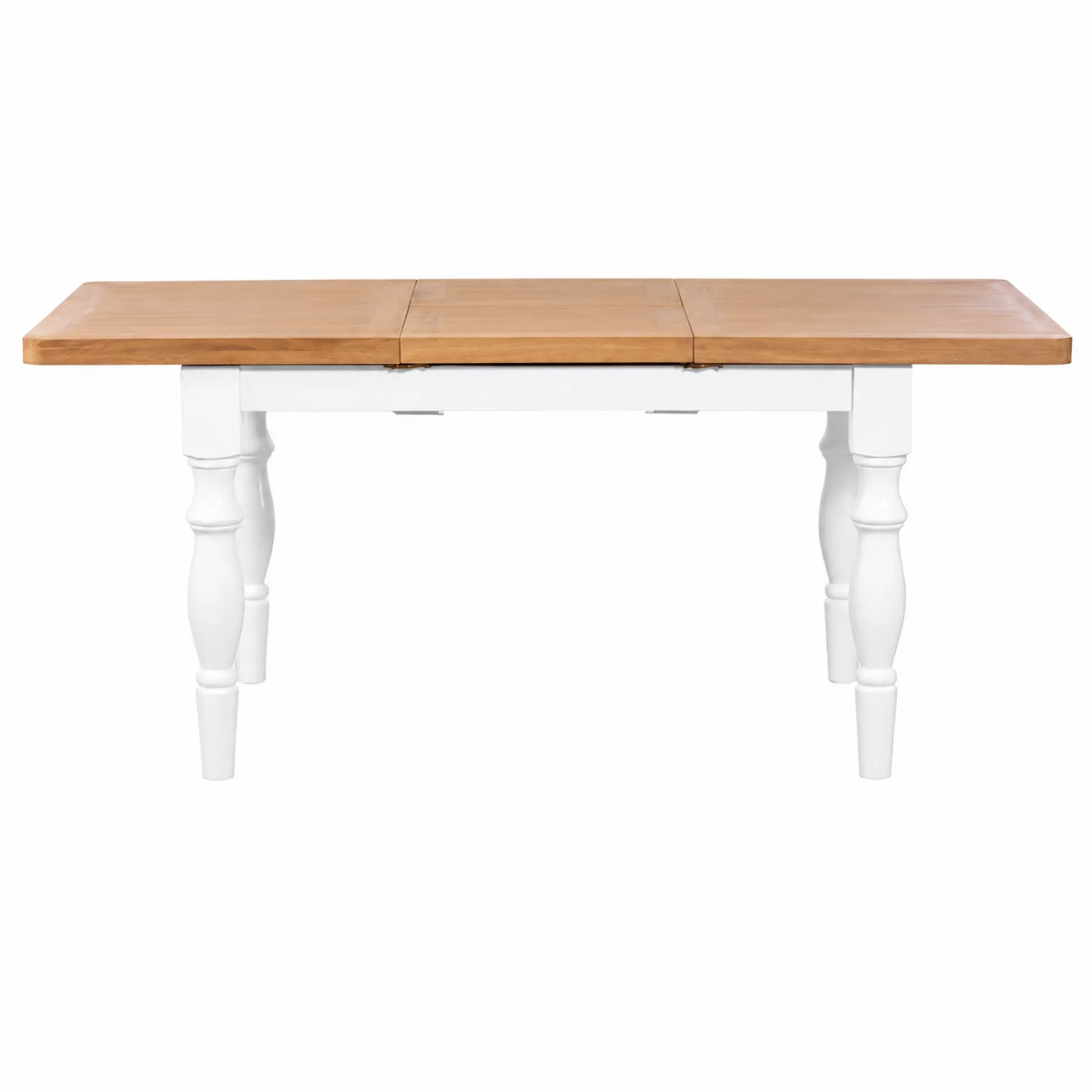 Table à manger extensible blanche campagne chic 130-180 cm VELIA