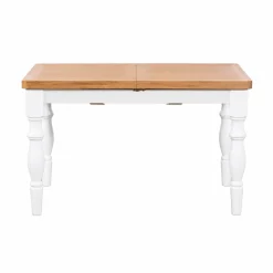 Table à manger extensible blanche campagne chic 130-180 cm VELIA