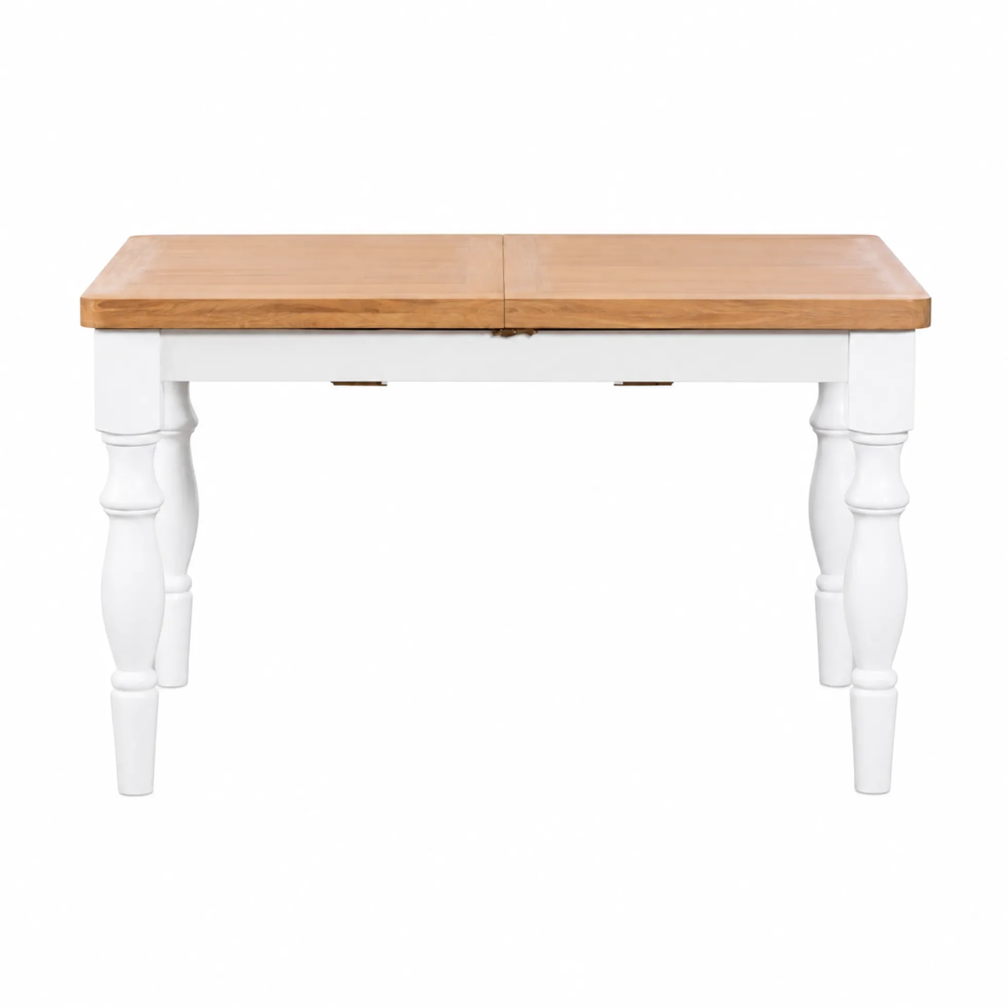 Table à manger extensible blanche campagne chic 130-180 cm VELIA