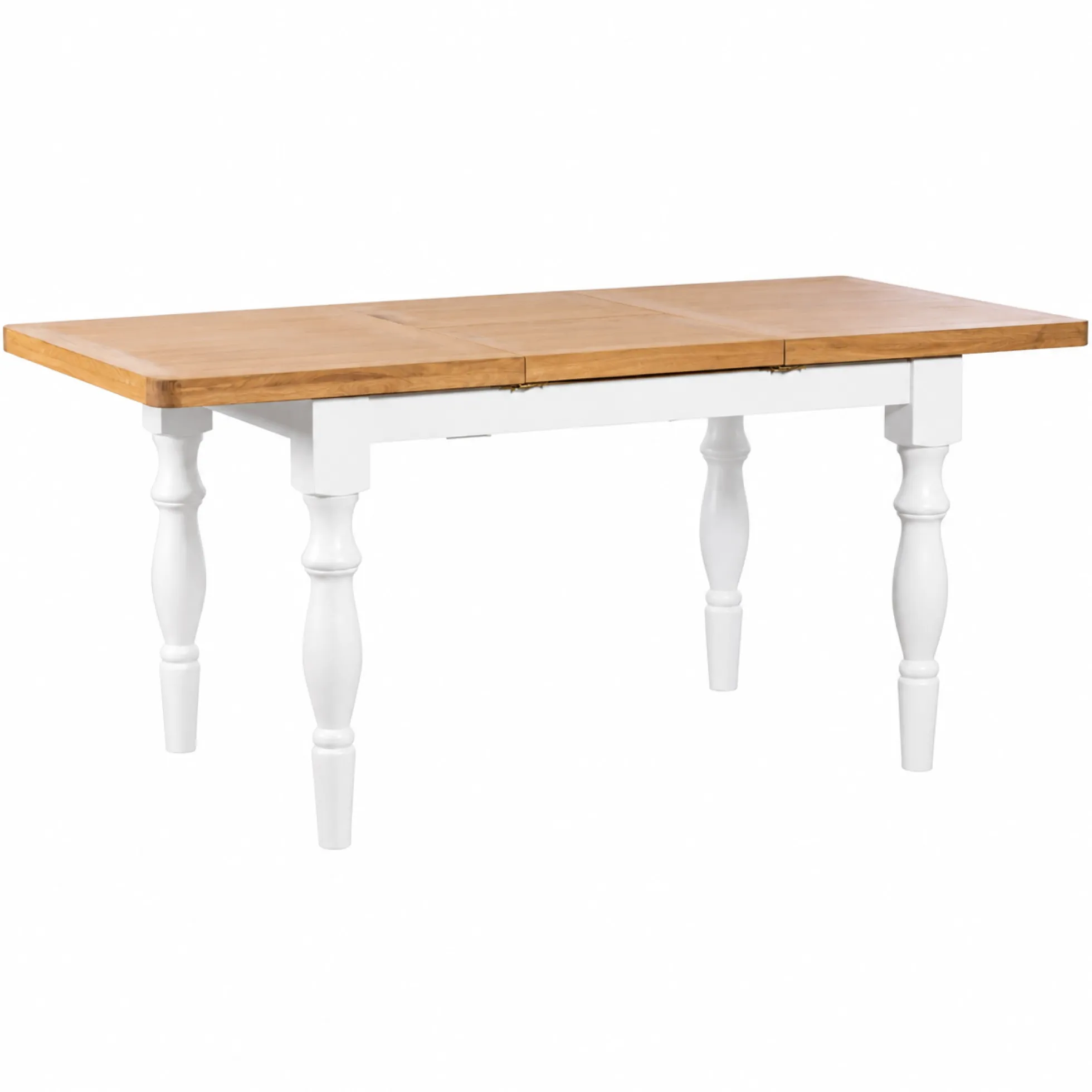 Table à manger extensible blanche campagne chic 130-180 cm VELIA