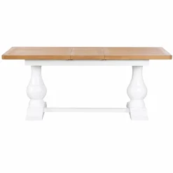 Table à manger extensible blanche style bord de mer 160-200 cm VELIA
