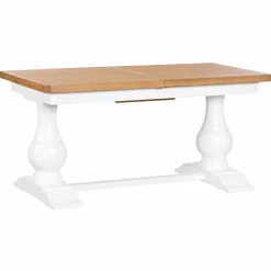 Table à manger extensible blanche style bord de mer 160-200 cm VELIA