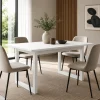 Table à manger extensible blanche pieds en U 160-200 cm ALVA