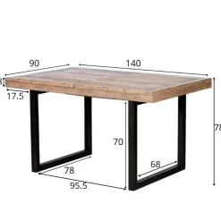 Table à manger extensible bois recyclé 140-180 BRISBANE