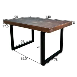 Table à manger extensible bois brun recyclé 140-180 SAMOA