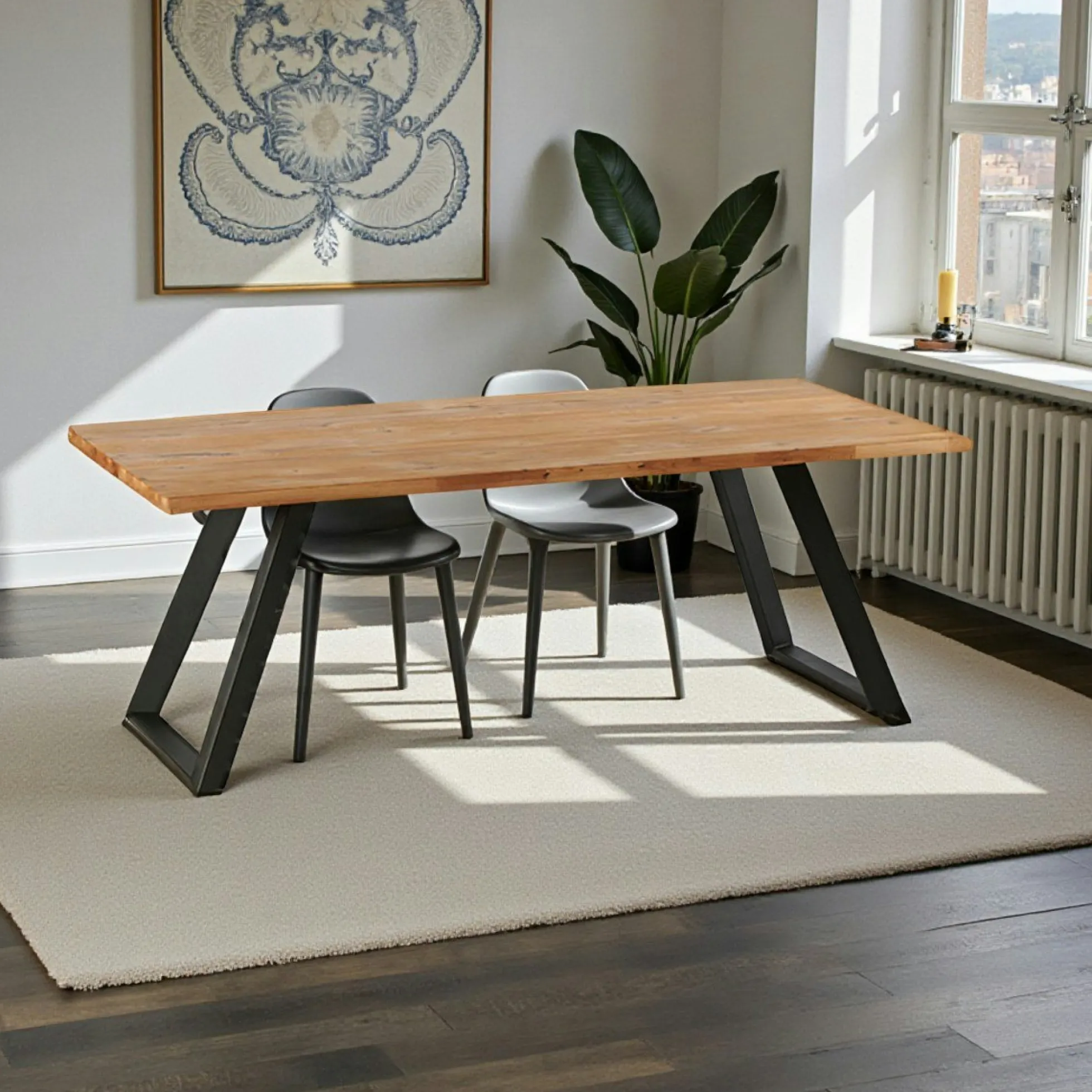 Table à manger extensible bois miel 200 cm COSTENTA