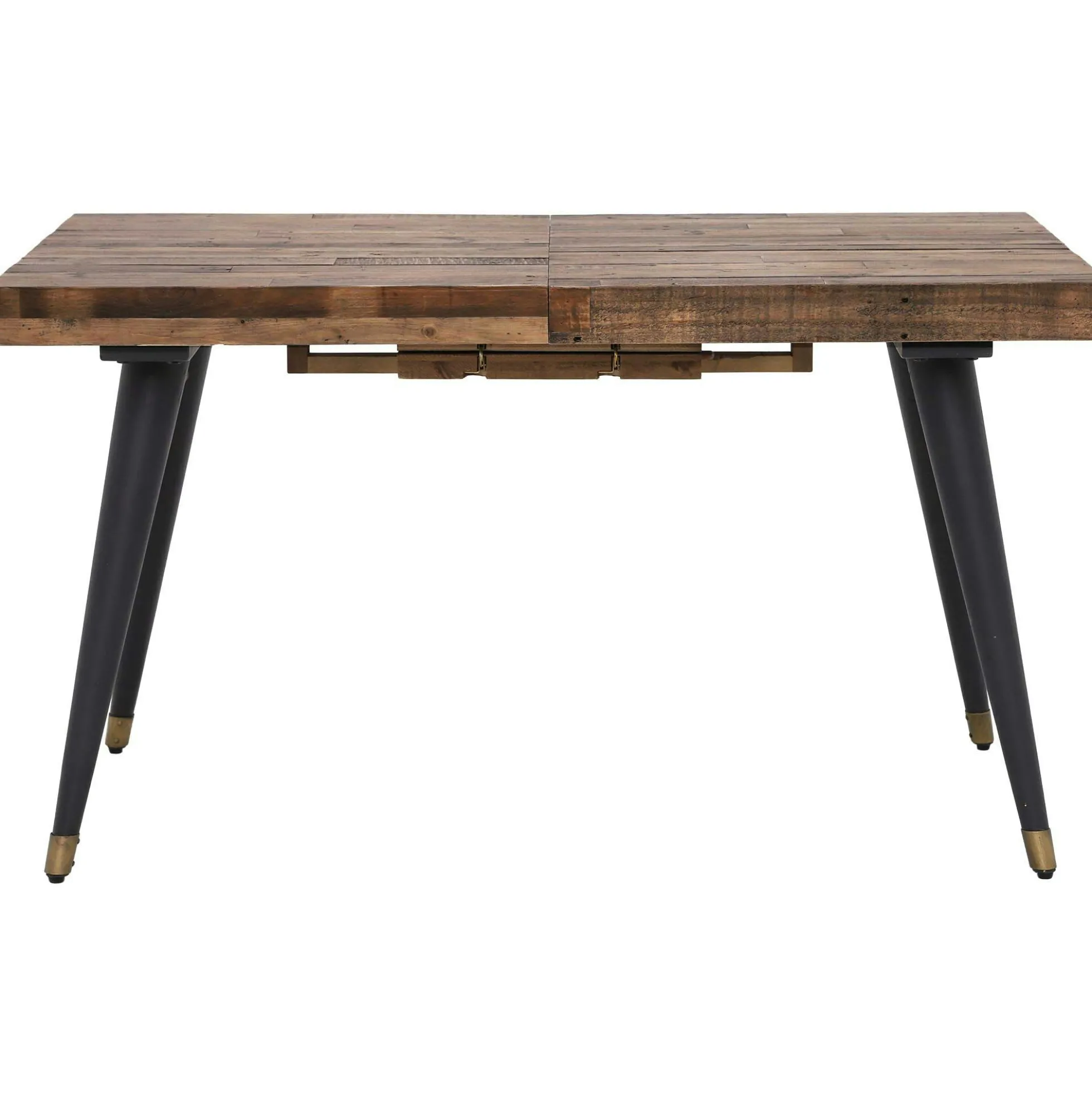 Table à manger extensible bois recyclé piètement effet laiton vieilli 140-180 cm ADÉLAÏDE