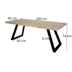 Table à manger extensible bois blanchi 200 cm COSTENTA