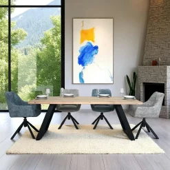 Table à manger extensible bois blanchi 200 cm COSTENTA
