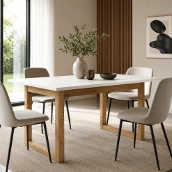 Table à manger extensible campagne chic 160-200 cm ALVA