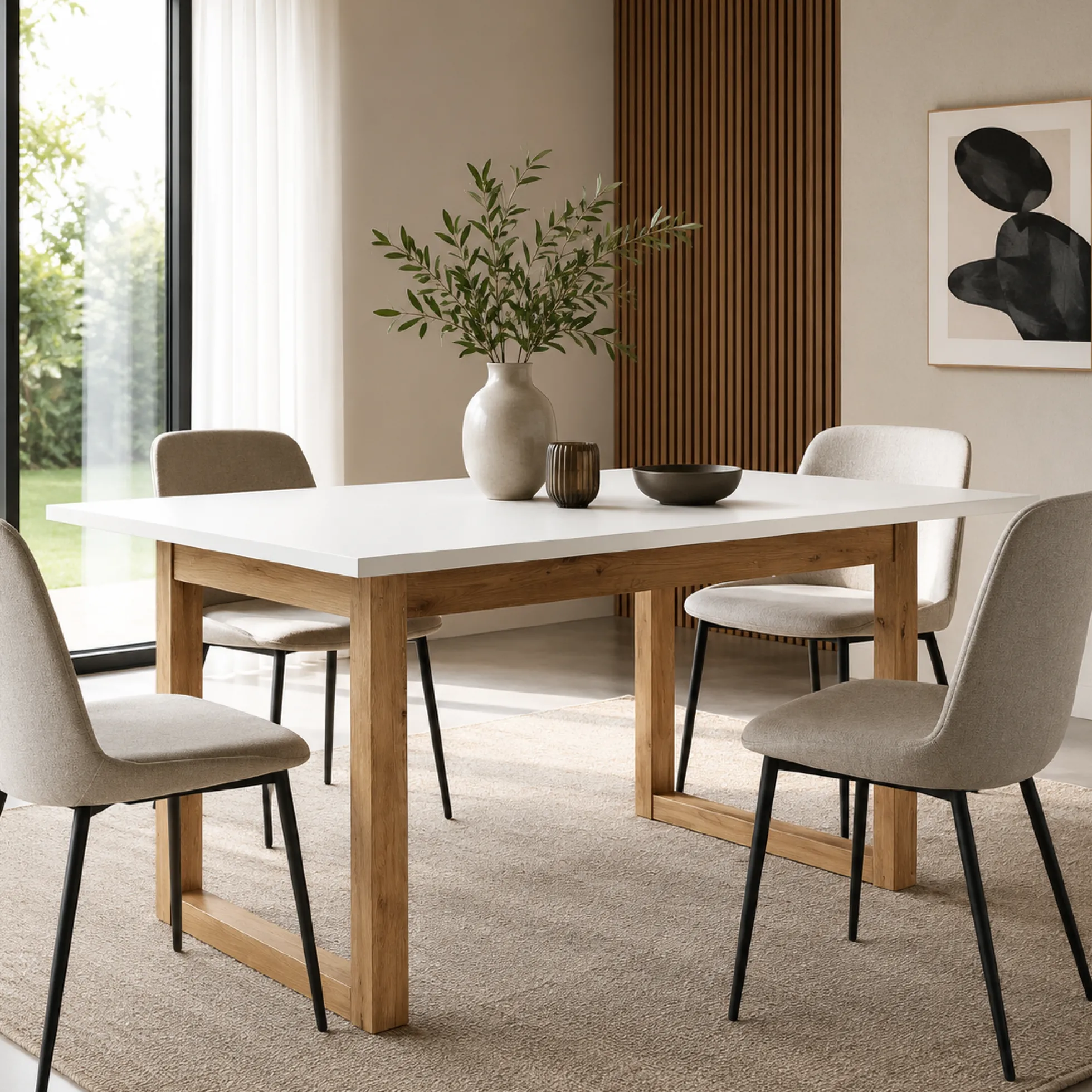 Table à manger extensible campagne chic 160-200 cm ALVA