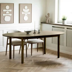 Table à manger extensible 200/250/300 cm placage chêne fumé KALKIE