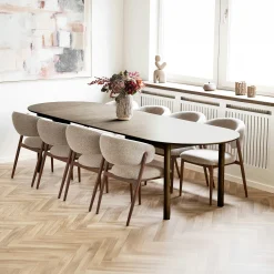 Table à manger extensible 200/250/300 cm placage chêne fumé KALKIE
