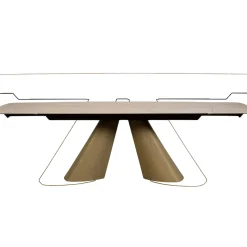 Table à manger extensible céramique & pieds design 180-260 cm CALA