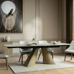 Table à manger extensible céramique & pieds design 180-260 cm CALA