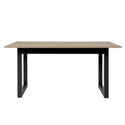 Table à manger extensible effet chêne grisé 160-200 cm ALVA