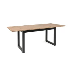 Table à manger extensible effet chêne 120-160 cm ALVA