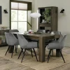 Table à manger extensible en bois de chêne fumé 180-235 cm ALLEN