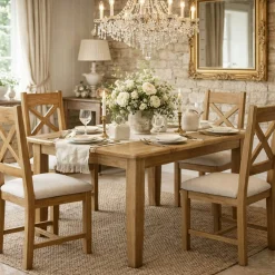 Table à manger extensible en chêne 130-180 cm VALMONT