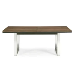 Table à manger extensible en chêne et métal brossé 190-240 RIMINI