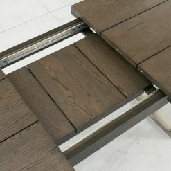 Table à manger extensible en chêne et métal brossé 190-240 RIMINI