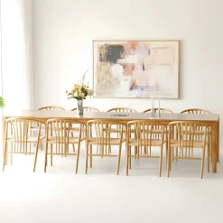 Table à manger extensible en chêne et stratifié 220/270/320 cm KALKIE