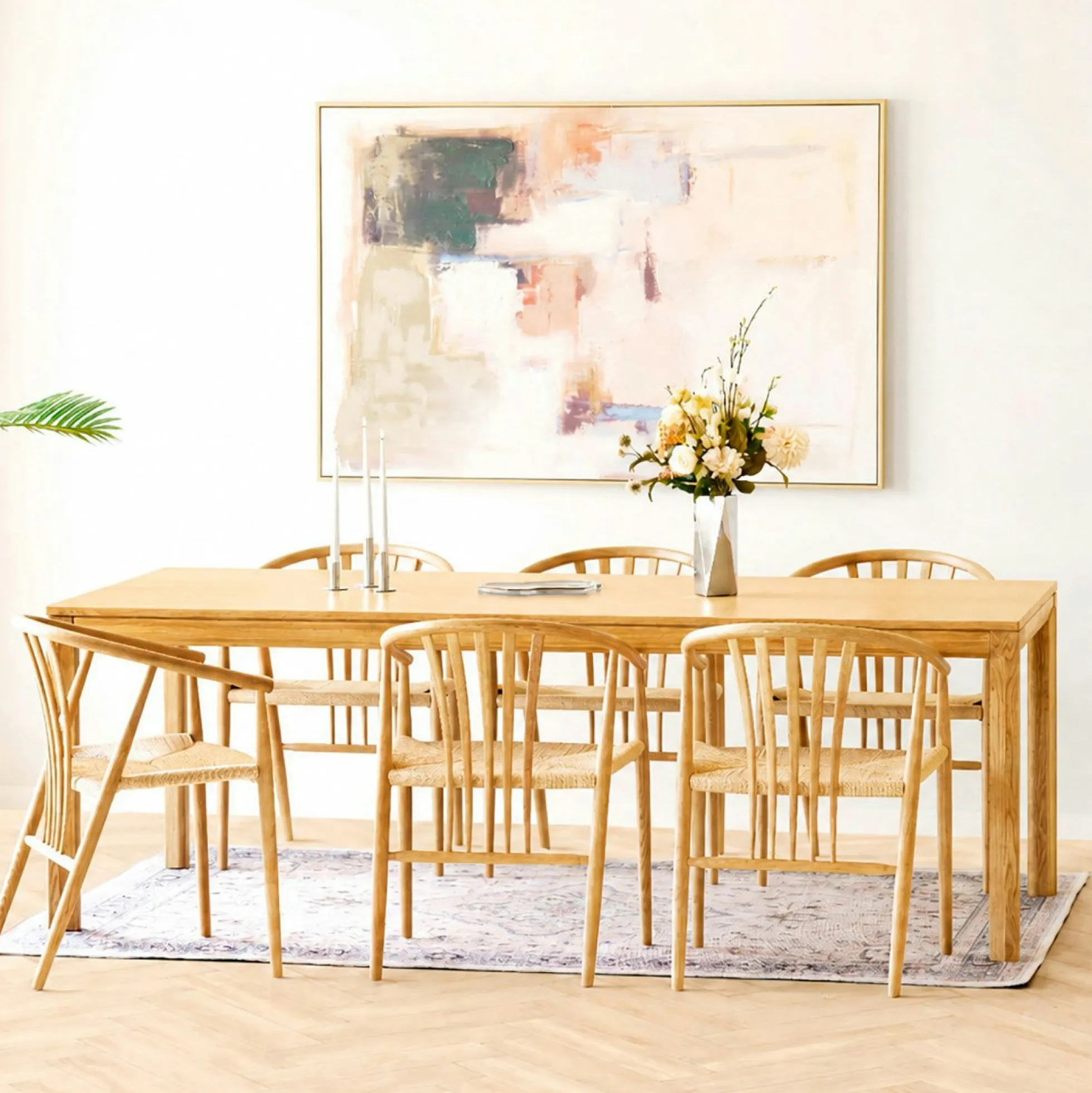 Table à manger extensible en chêne naturel 220/270/320 cm KALKIE