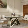 Table à manger extensible en céramique brillante 180-240 cm SYRA