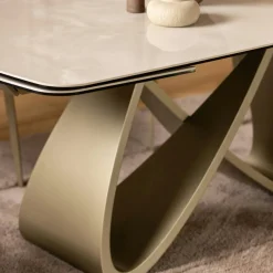 Table à manger extensible en céramique brillante 180-240 cm SYRA