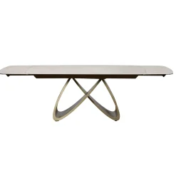 Table à manger extensible en céramique brillante 180-240 cm SYRA