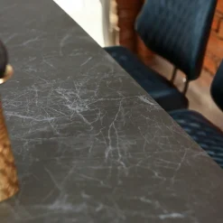 Table à manger extensible en céramique grise 180-280 LOMBARDIE