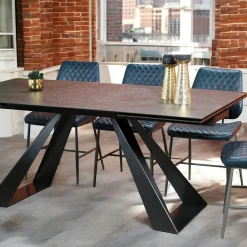 Table à manger extensible en céramique grise 180-280 LOMBARDIE