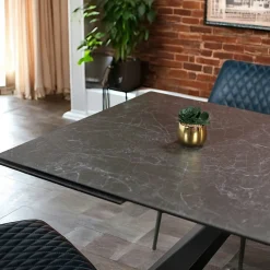 Table à manger extensible en céramique grise 180-280 LOMBARDIE