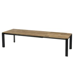 Table à manger extensible en teck recyclé pieds métal 220/320 cm PANAMA