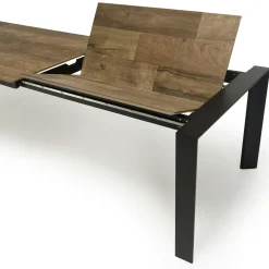 Table à manger extensible en teck recyclé pieds métal 220/320 cm PANAMA
