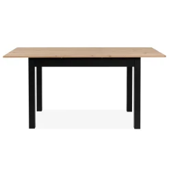 Table à manger extensible noire et effet bois 140-180 cm ALVA