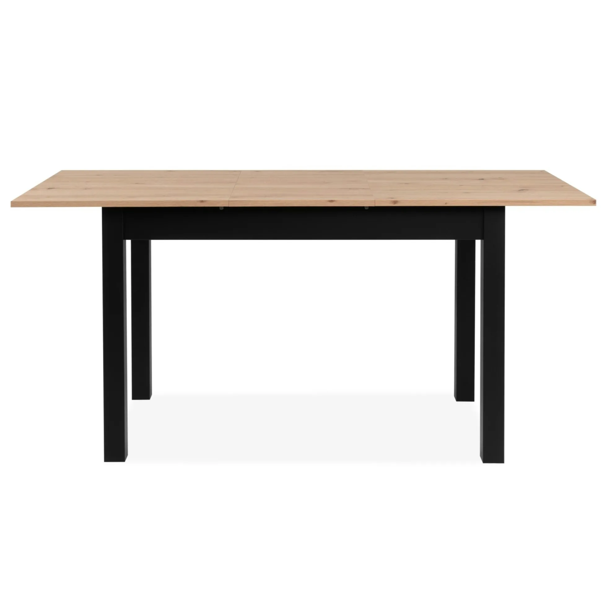 Table à manger extensible noire et effet bois 140-180 cm ALVA