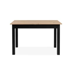 Table à manger extensible noire et effet bois 120-160 cm ALVA