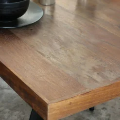Table à manger industrielle vintage bois recyclé 180 cm LEEDS