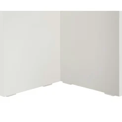 Table à manger moderne blanche effet bois pieds en V 180 cm MARFA
