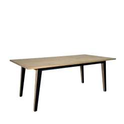 Table à manger moderne bois clair - pieds métal, 200 cm GRADO