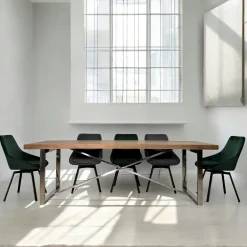 Table à manger moderne chêne acier 240 cm RIVERSIDE