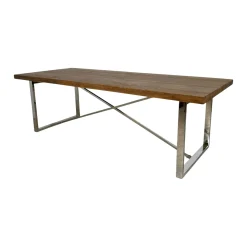 Table à manger moderne chêne acier 240 cm RIVERSIDE