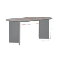 Table à manger moderne effet noyer pieds en V 180 cm MARFA