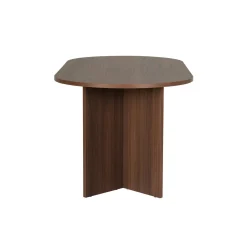 Table à manger moderne effet noyer pieds en V 180 cm MARFA